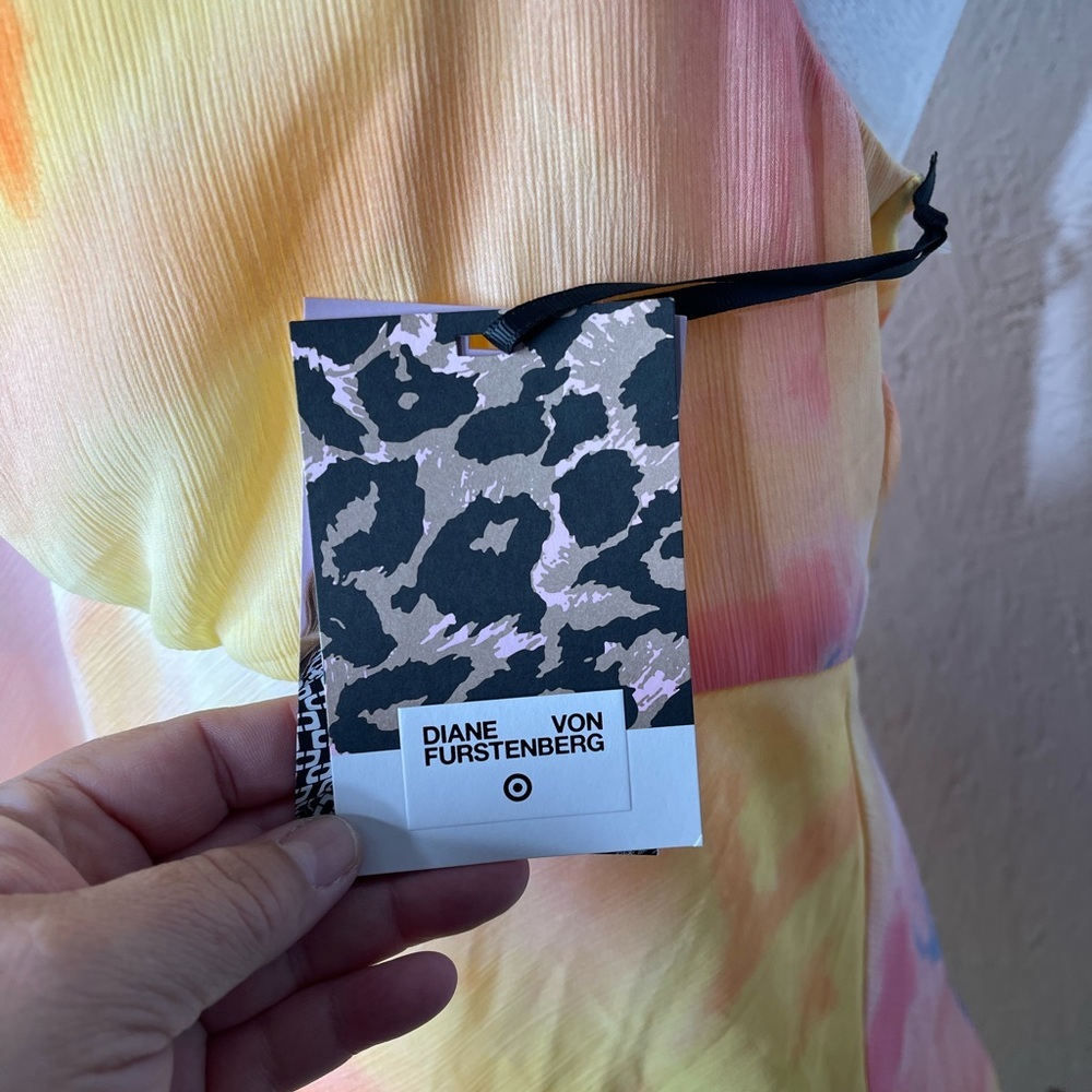 NWT Diane Von Furstenberg Sunset Pastel Tie-Dye 2 Piece Set Cami Shorts XXL - Picture 11 of 15